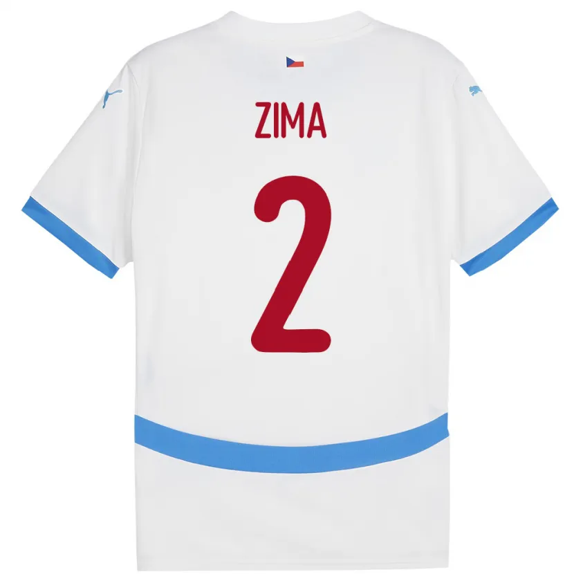 Danxen Donna Maglia Cechia David Zima #2 Bianco Kit Gara Away 24-26 Maglietta