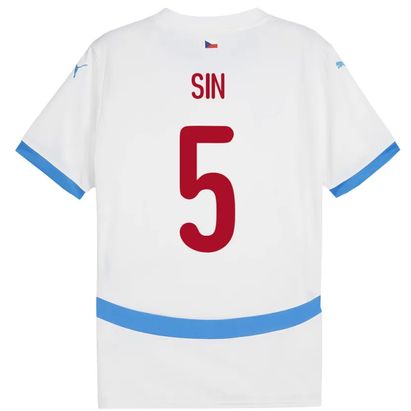 Danxen Donna Maglia Cechia Matej Sin #5 Bianco Kit Gara Away 24-26 Maglietta