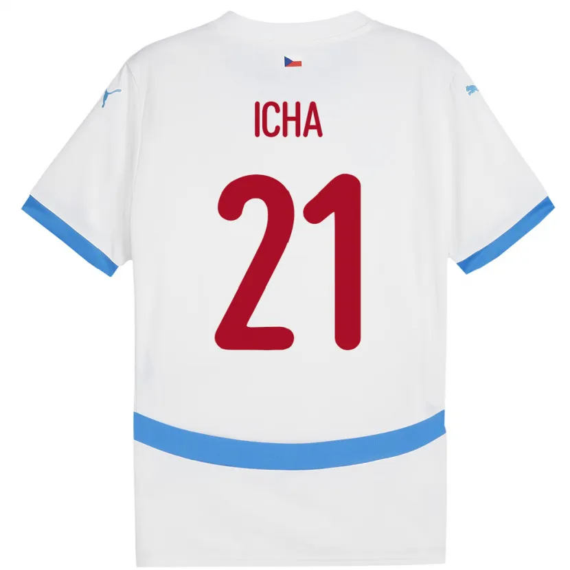 Danxen Donna Maglia Cechia Marek Icha #21 Bianco Kit Gara Away 24-26 Maglietta