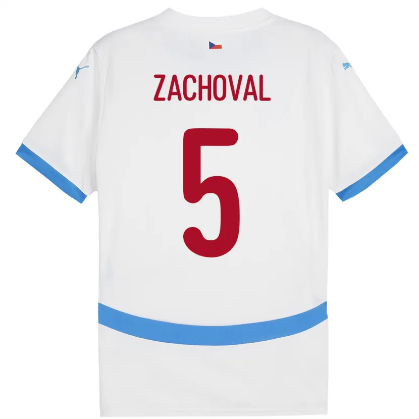 Danxen Donna Maglia Cechia Matej Zachoval #5 Bianco Kit Gara Away 24-26 Maglietta