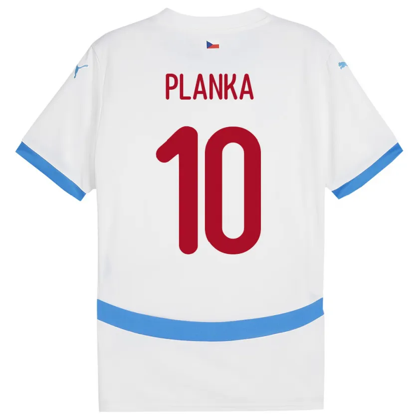 Danxen Donna Maglia Cechia David Planka #10 Bianco Kit Gara Away 24-26 Maglietta
