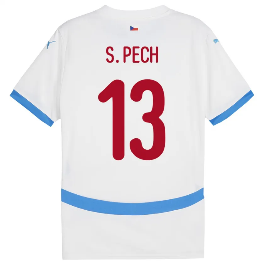 Danxen Donna Maglia Cechia Sebastian Pech #13 Bianco Kit Gara Away 24-26 Maglietta