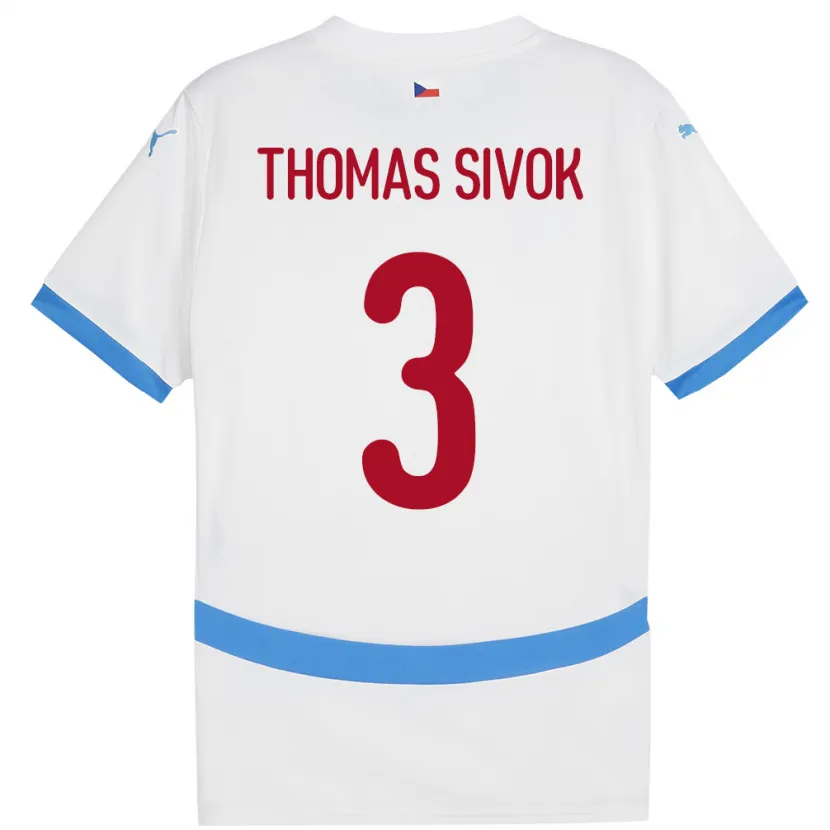 Danxen Donna Maglia Cechia Andre Thomas Sivok #3 Bianco Kit Gara Away 24-26 Maglietta