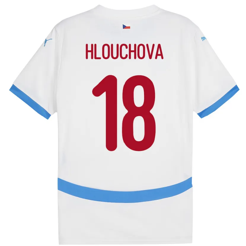 Danxen Donna Maglia Cechia Radka Hlouchová #18 Bianco Kit Gara Away 24-26 Maglietta