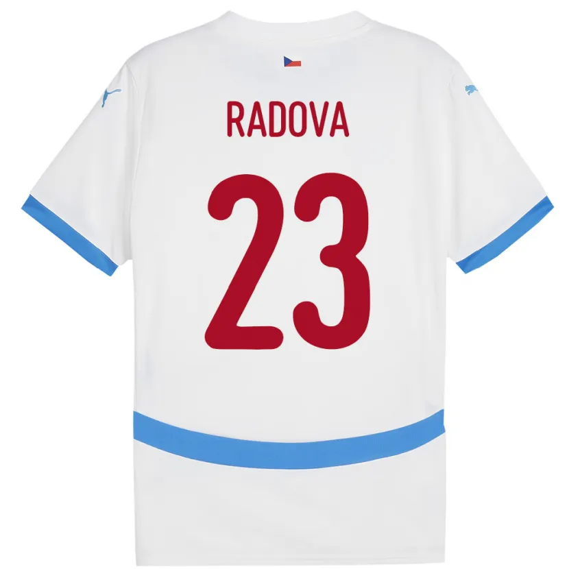 Danxen Donna Maglia Cechia Michaela Radová #23 Bianco Kit Gara Away 24-26 Maglietta
