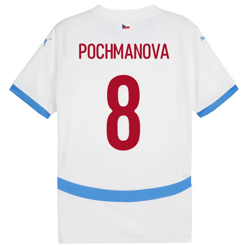 Danxen Donna Maglia Cechia Aneta Pochmanová #8 Bianco Kit Gara Away 24-26 Maglietta