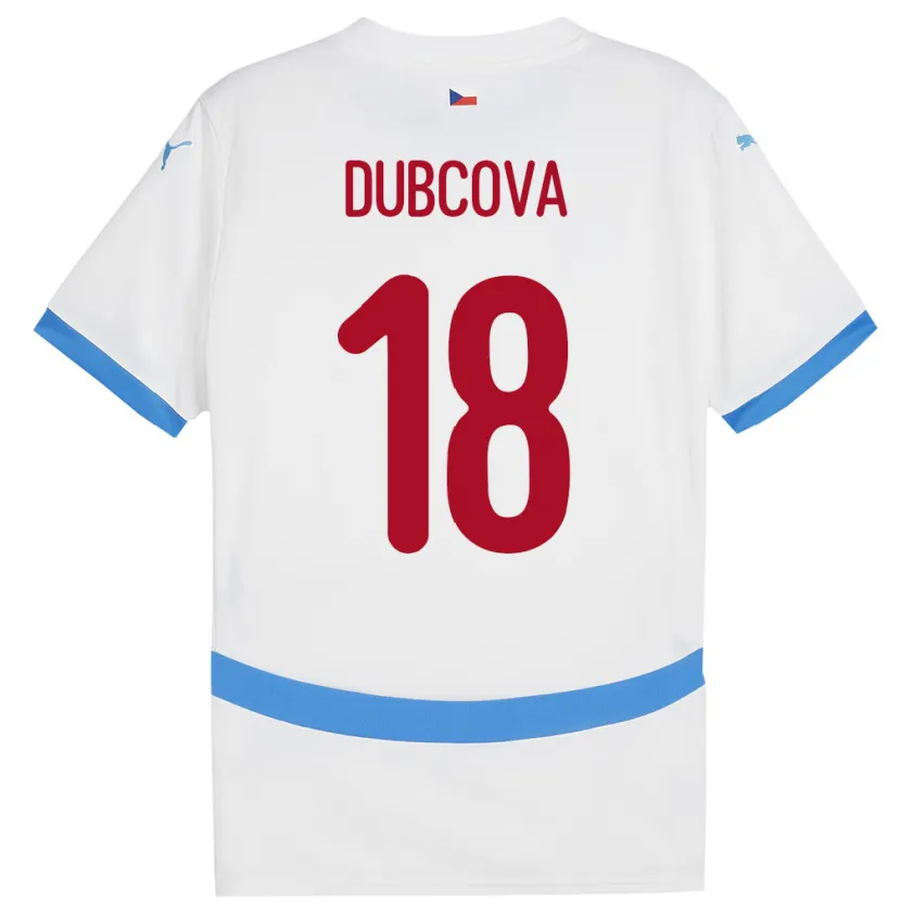 Danxen Donna Maglia Cechia Kamila Dubcová #18 Bianco Kit Gara Away 24-26 Maglietta