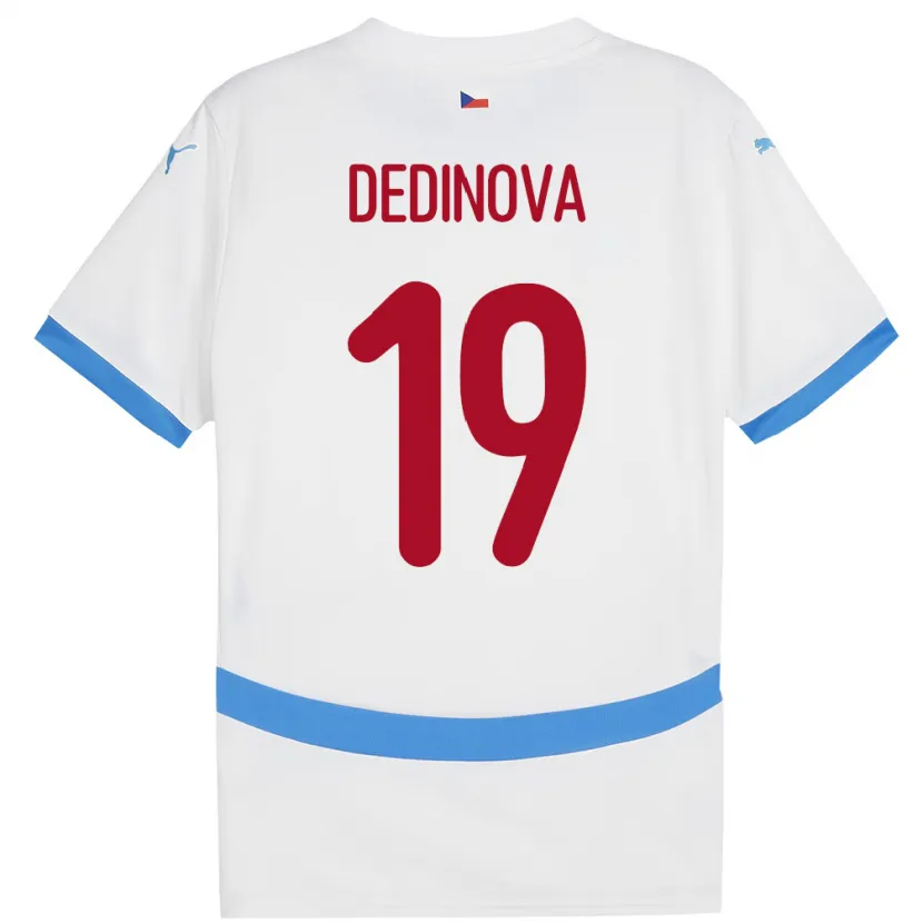 Danxen Donna Maglia Cechia Aneta Dědinová #19 Bianco Kit Gara Away 24-26 Maglietta