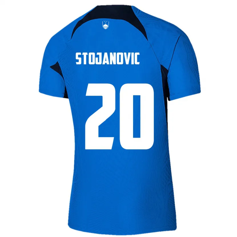 Danxen Donna Maglia Slovenia Petar Stojanović #20 Blu Kit Gara Away 24-26 Maglietta
