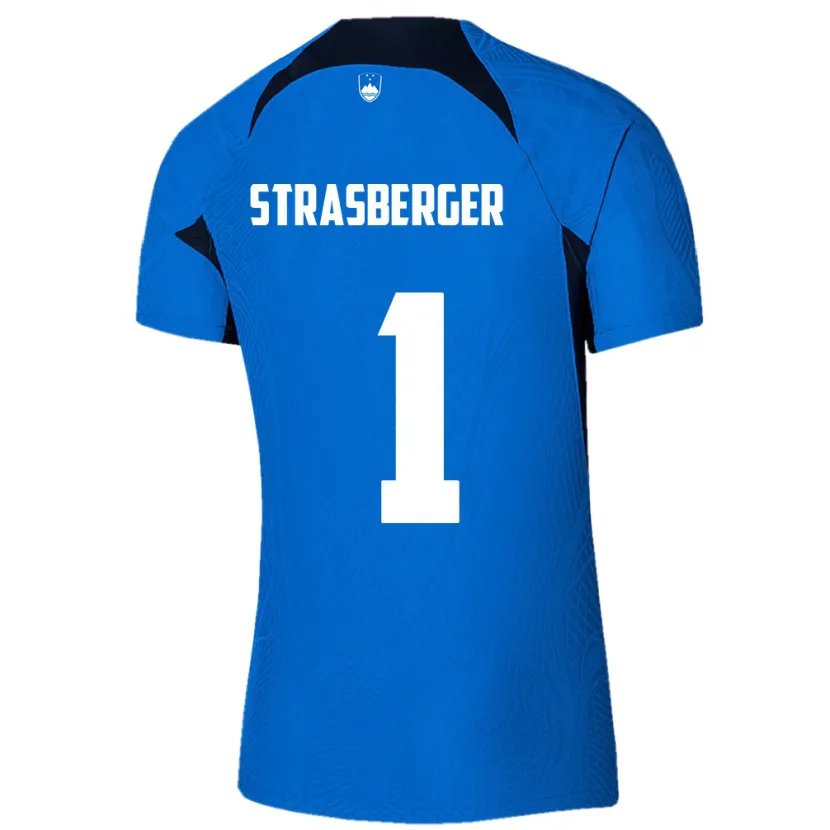 Danxen Donna Maglia Slovenia Tim Strasberger #1 Blu Kit Gara Away 24-26 Maglietta