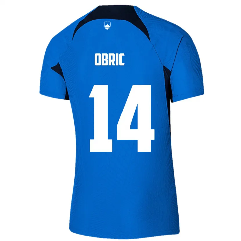 Danxen Donna Maglia Slovenia Relja Obric #14 Blu Kit Gara Away 24-26 Maglietta