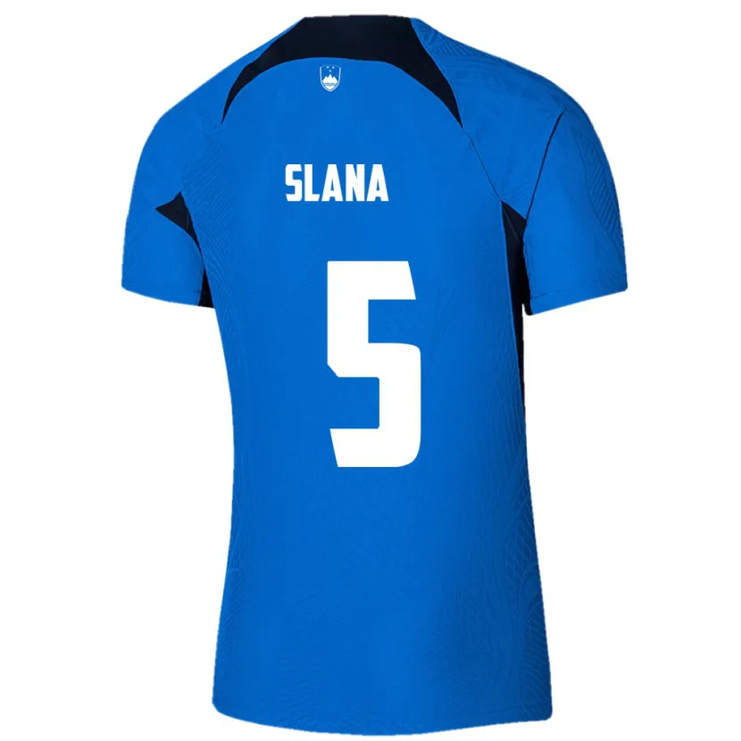 Danxen Donna Maglia Slovenia Filip Slana #5 Blu Kit Gara Away 24-26 Maglietta