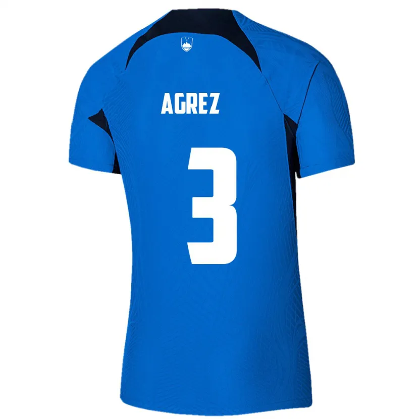 Danxen Donna Maglia Slovenia Sara Agrež #3 Blu Kit Gara Away 24-26 Maglietta