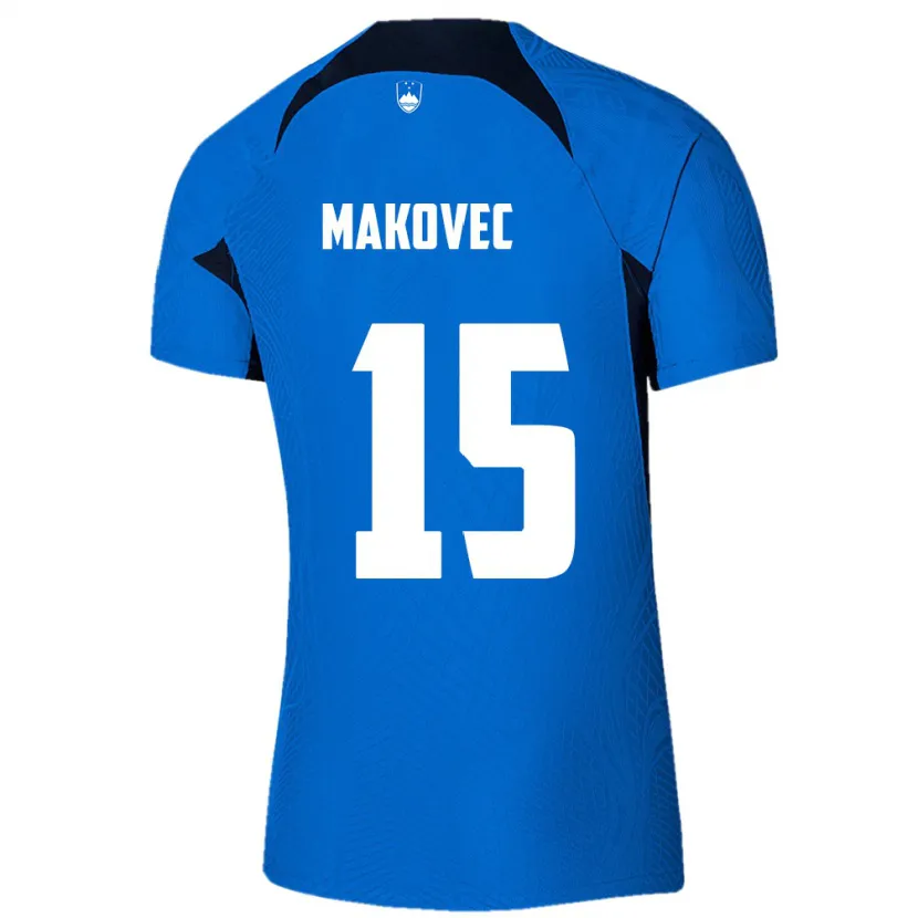 Danxen Donna Maglia Slovenia Sara Makovec #15 Blu Kit Gara Away 24-26 Maglietta