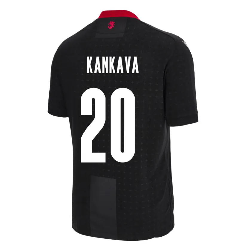 Danxen Donna Maglia Georgia Jaba Kankava #20 Nero Kit Gara Away 24-26 Maglietta