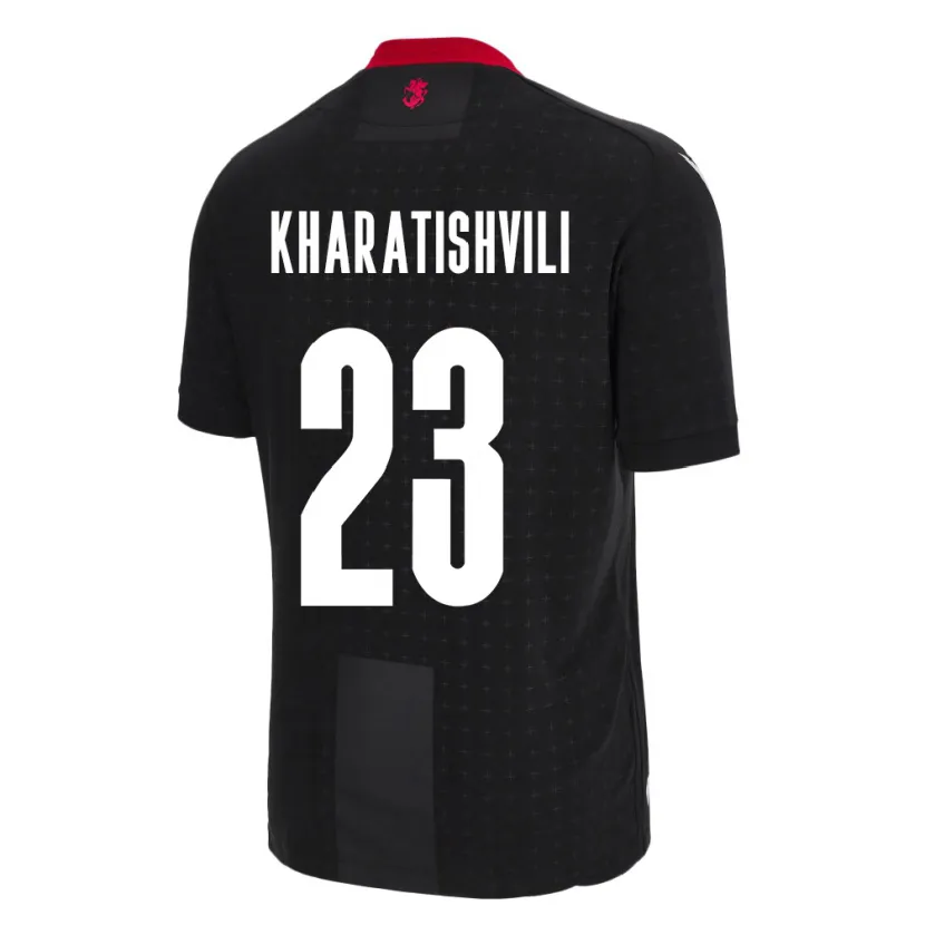 Danxen Donna Maglia Georgia Luka Kharatishvili #23 Nero Kit Gara Away 24-26 Maglietta