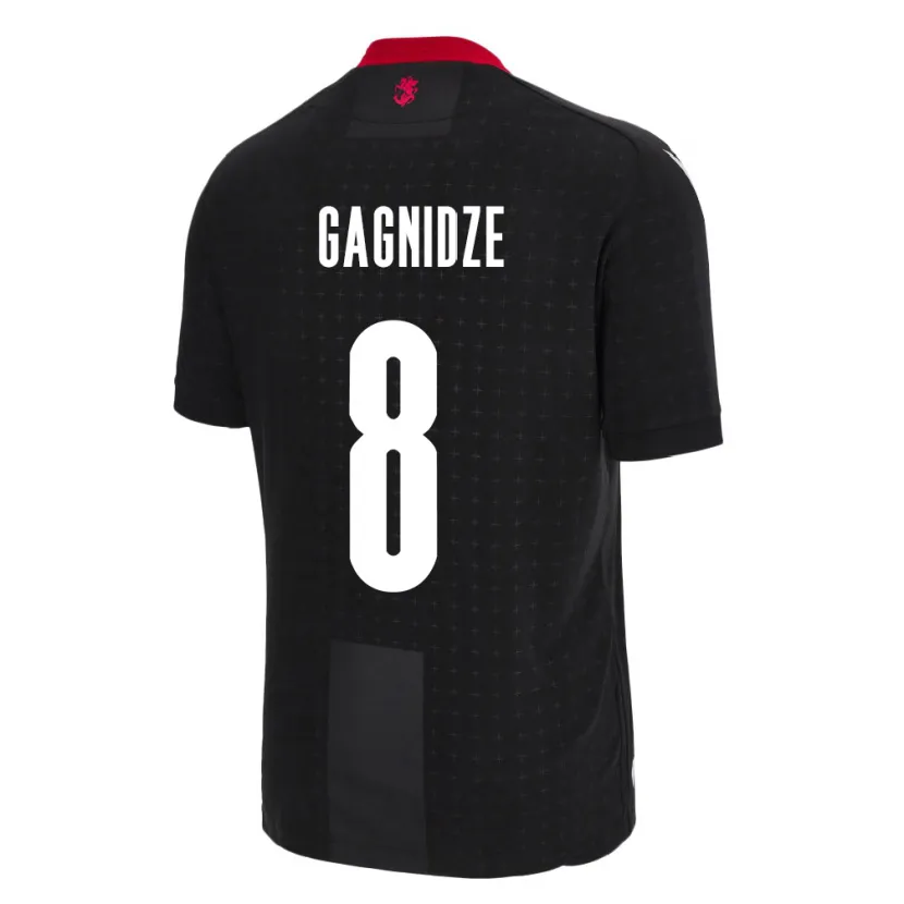 Danxen Donna Maglia Georgia Luka Gagnidze #8 Nero Kit Gara Away 24-26 Maglietta