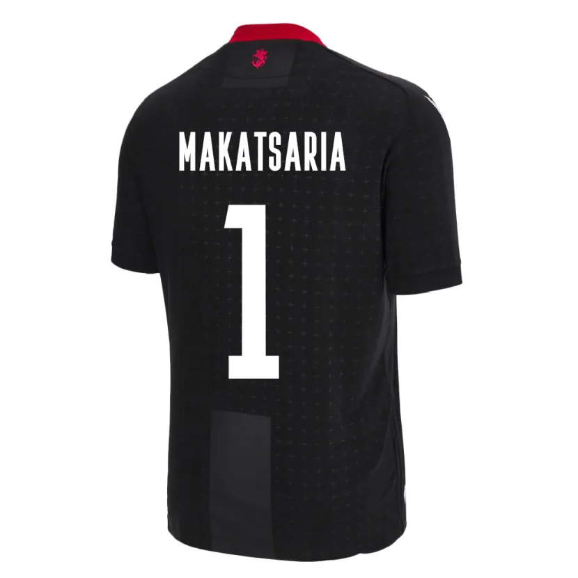 Danxen Donna Maglia Georgia Mikheil Makatsaria #1 Nero Kit Gara Away 24-26 Maglietta