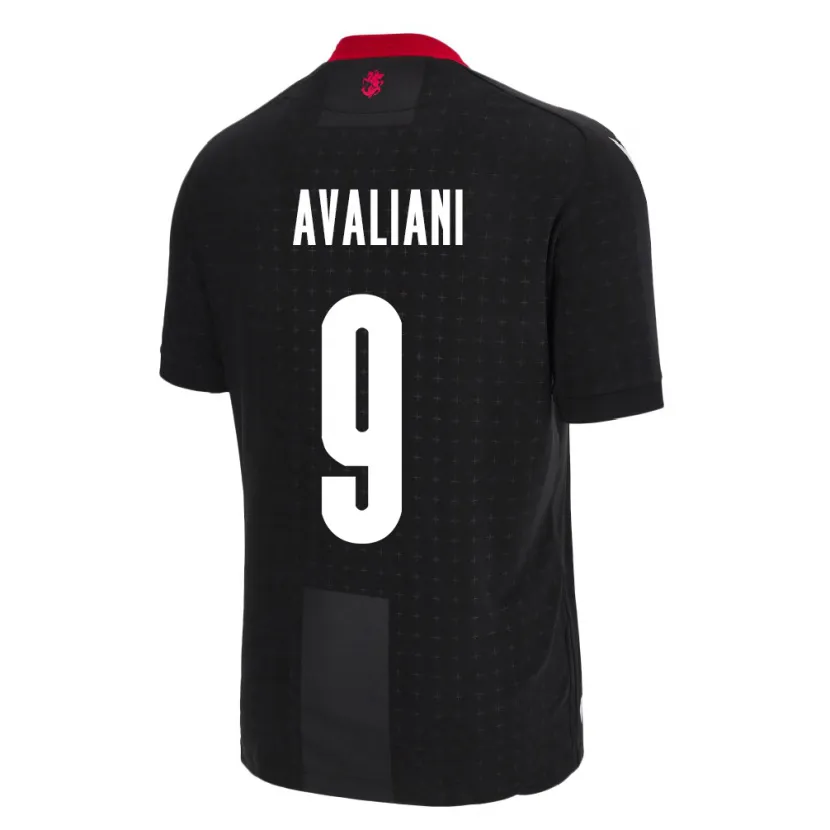Danxen Donna Maglia Georgia Aleksandre Avaliani #9 Nero Kit Gara Away 24-26 Maglietta