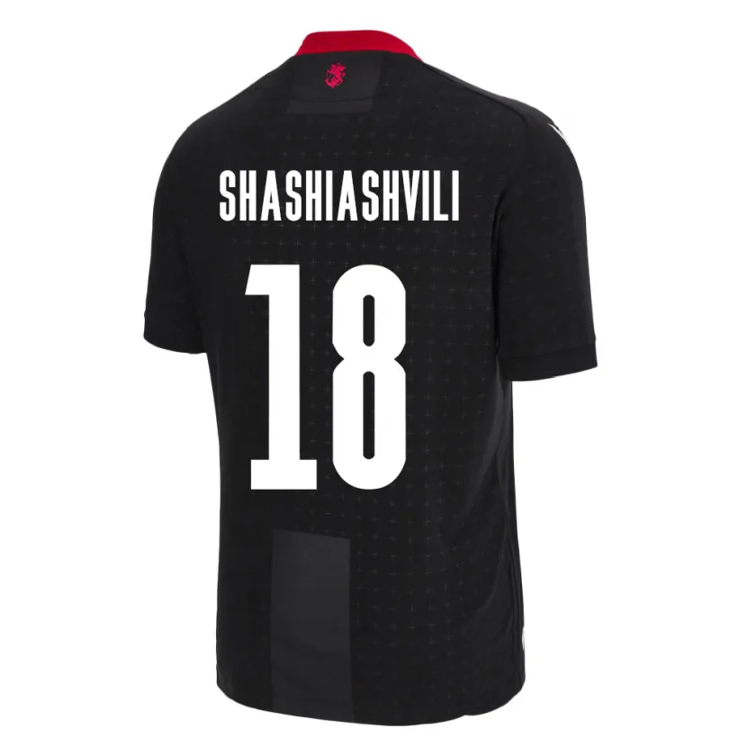 Danxen Donna Maglia Georgia Luka Shashiashvili #18 Nero Kit Gara Away 24-26 Maglietta