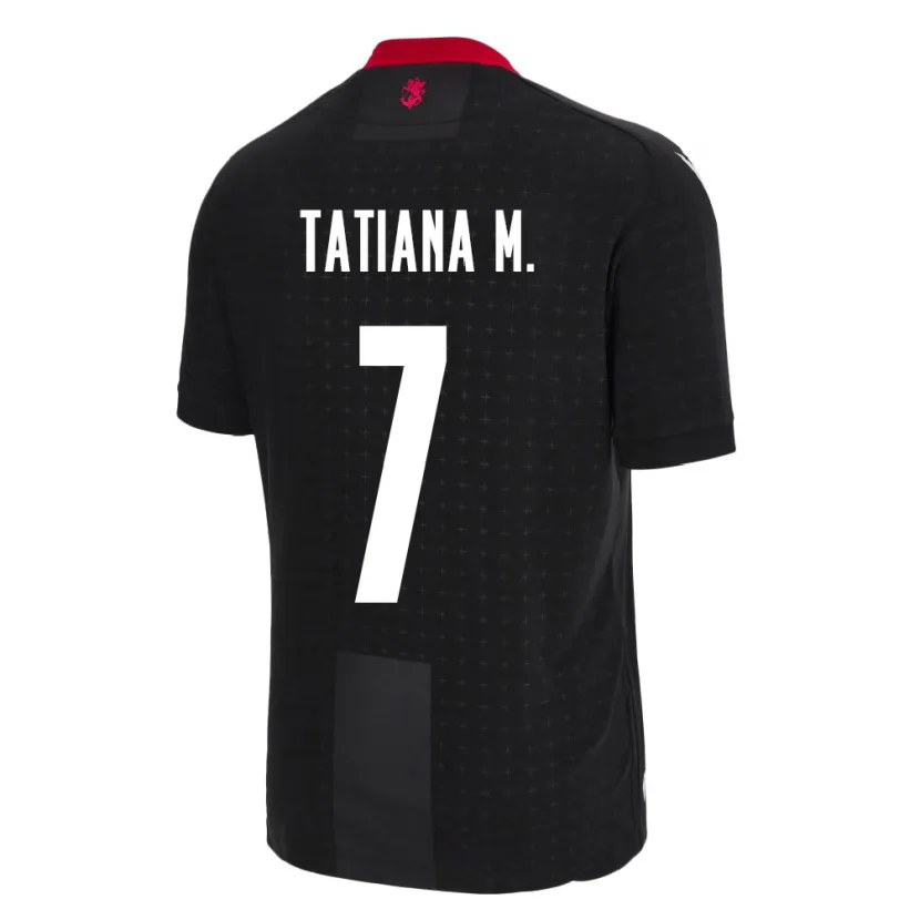 Danxen Donna Maglia Georgia Tatiana Matveeva #7 Nero Kit Gara Away 24-26 Maglietta