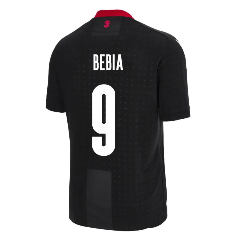Danxen Donna Maglia Georgia Maiko Bebia #9 Nero Kit Gara Away 24-26 Maglietta