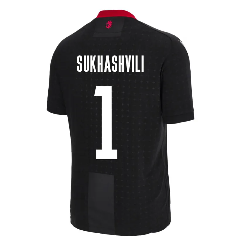 Danxen Donna Maglia Georgia Teona Sukhashvili #1 Nero Kit Gara Away 24-26 Maglietta