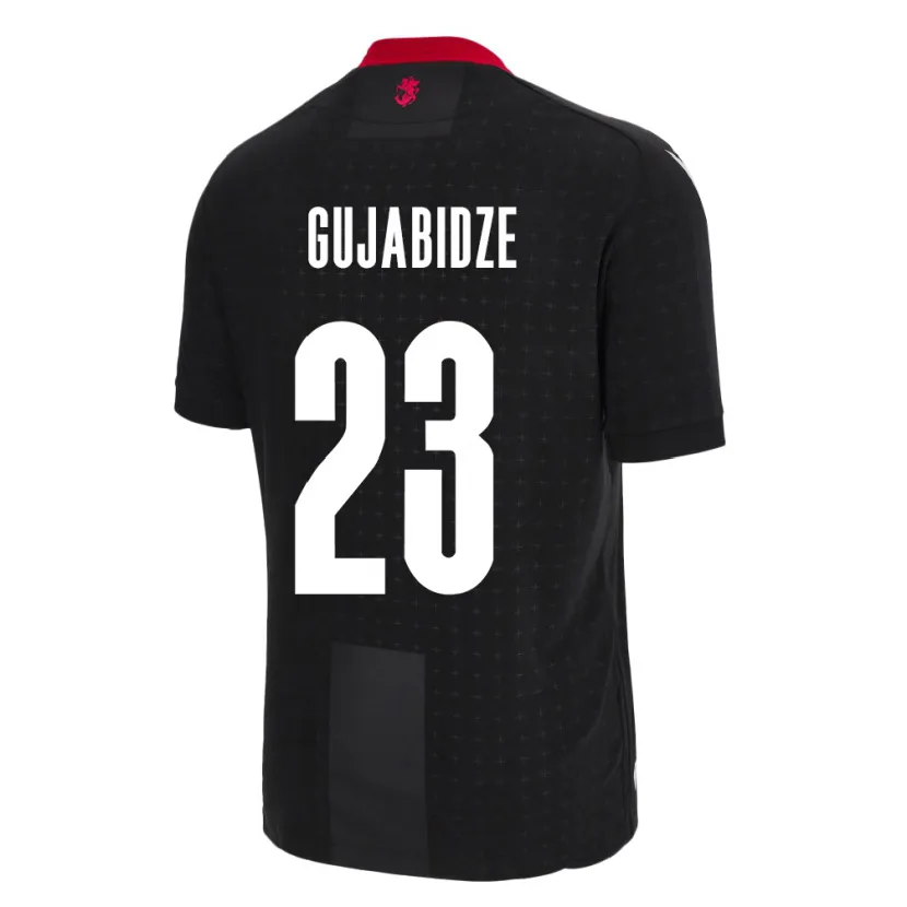 Danxen Donna Maglia Georgia Nino Gujabidze #23 Nero Kit Gara Away 24-26 Maglietta