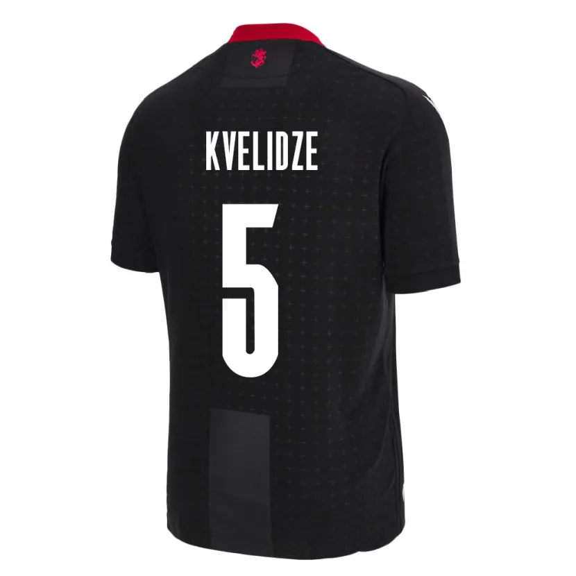 Danxen Donna Maglia Georgia Tamar Kvelidze #5 Nero Kit Gara Away 24-26 Maglietta