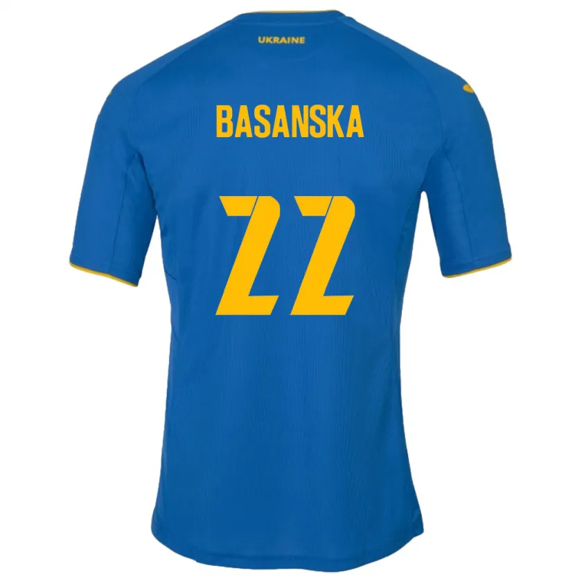 Danxen Donna Maglia Ucraina Olga Basanska #22 Blu Kit Gara Away 24-26 Maglietta