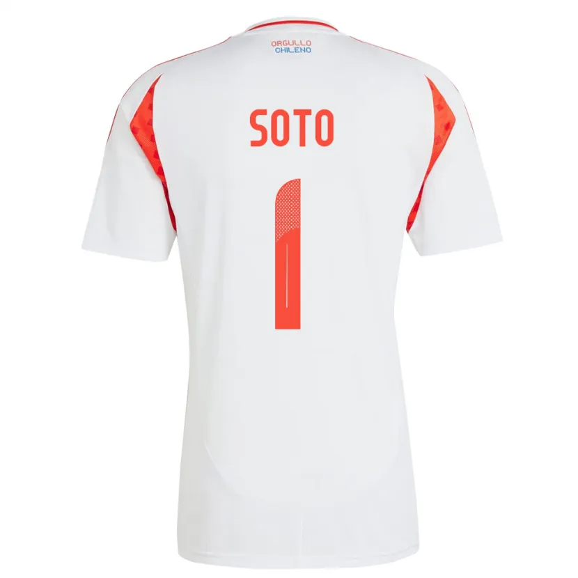 Danxen Donna Maglia Cile Fernando Soto #1 Bianco Kit Gara Away 24-26 Maglietta