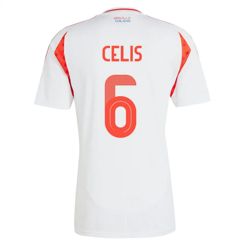 Danxen Donna Maglia Cile Milovan Celis #6 Bianco Kit Gara Away 24-26 Maglietta