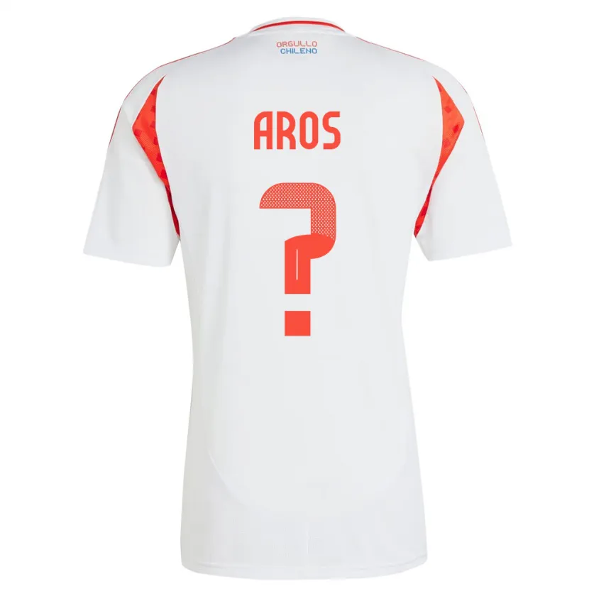 Danxen Donna Maglia Cile Vicente Aros #0 Bianco Kit Gara Away 24-26 Maglietta