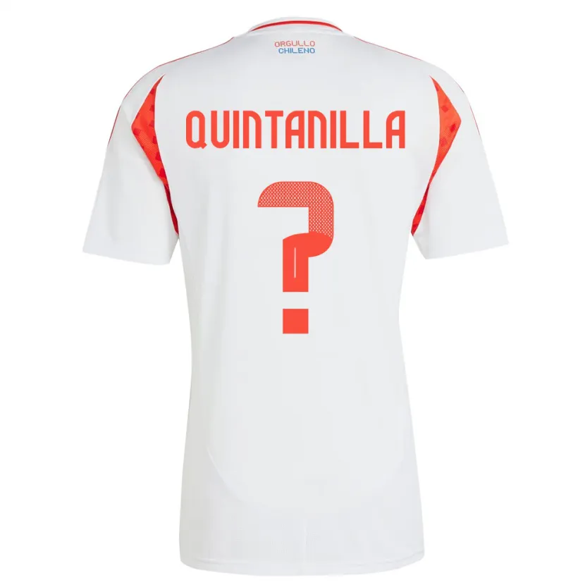 Danxen Donna Maglia Cile Vicente Quintanilla #0 Bianco Kit Gara Away 24-26 Maglietta