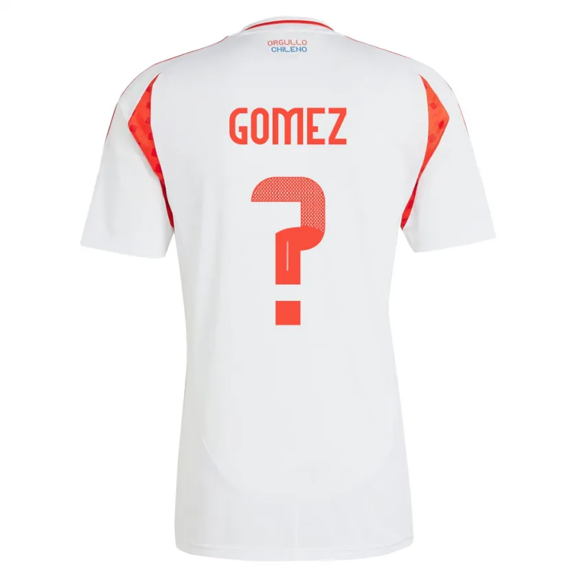Danxen Donna Maglia Cile Cristóbal Gómez #0 Bianco Kit Gara Away 24-26 Maglietta