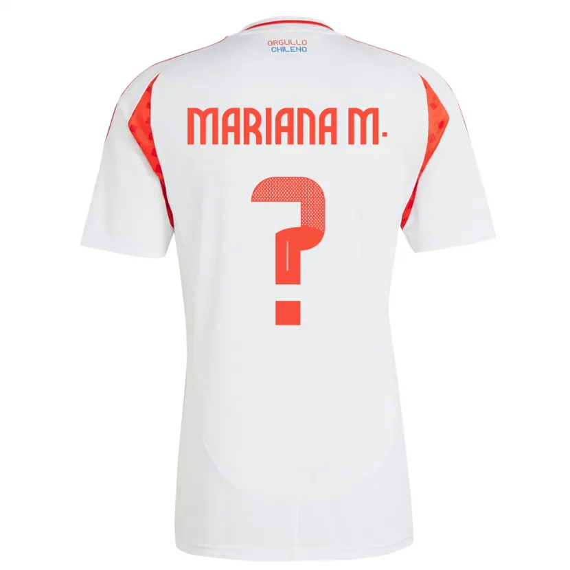 Danxen Donna Maglia Cile Mariana Morales #0 Bianco Kit Gara Away 24-26 Maglietta