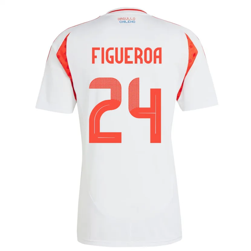 Danxen Donna Maglia Cile Ámbar Figueroa #24 Bianco Kit Gara Away 24-26 Maglietta