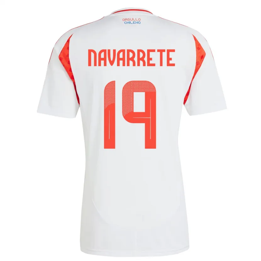Danxen Donna Maglia Cile Valentina Navarrete #19 Bianco Kit Gara Away 24-26 Maglietta