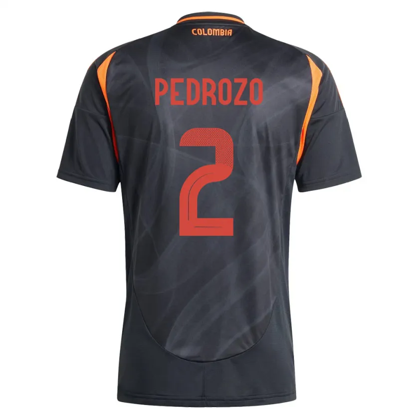 Danxen Donna Maglia Colombia Daniel Pedrozo #2 Nero Kit Gara Away 24-26 Maglietta