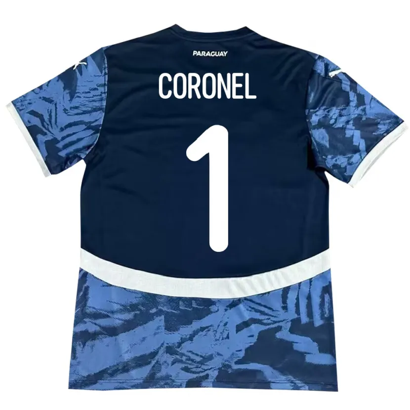 Danxen Donna Maglia Paraguay Carlos Coronel #1 Blu Kit Gara Away 24-26 Maglietta