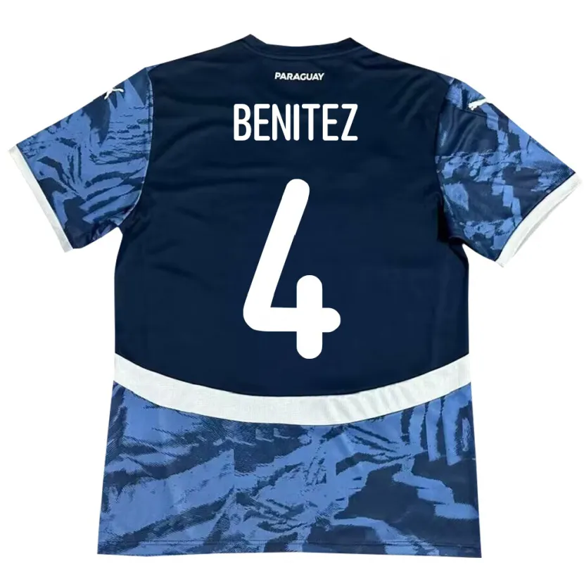 Danxen Donna Maglia Paraguay Gastón Benítez #4 Blu Kit Gara Away 24-26 Maglietta