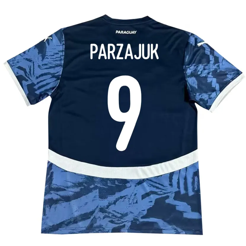 Danxen Donna Maglia Paraguay Kevin Parzajuk #9 Blu Kit Gara Away 24-26 Maglietta