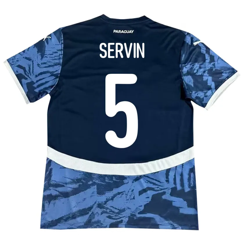 Danxen Donna Maglia Paraguay Thiago Servín #5 Blu Kit Gara Away 24-26 Maglietta