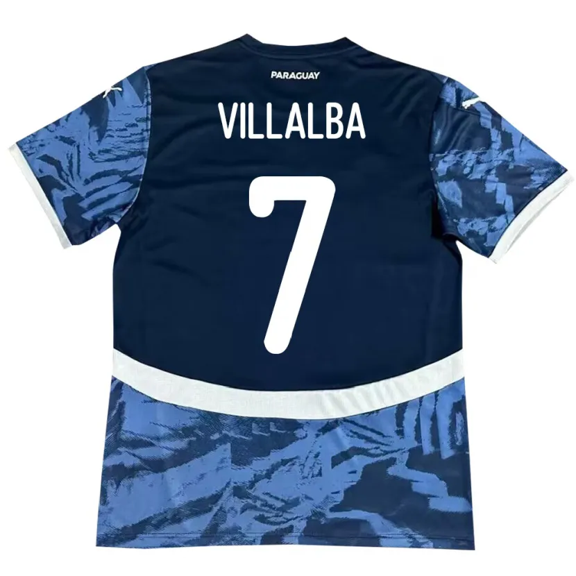 Danxen Donna Maglia Paraguay Rodrigo Villalba #7 Blu Kit Gara Away 24-26 Maglietta