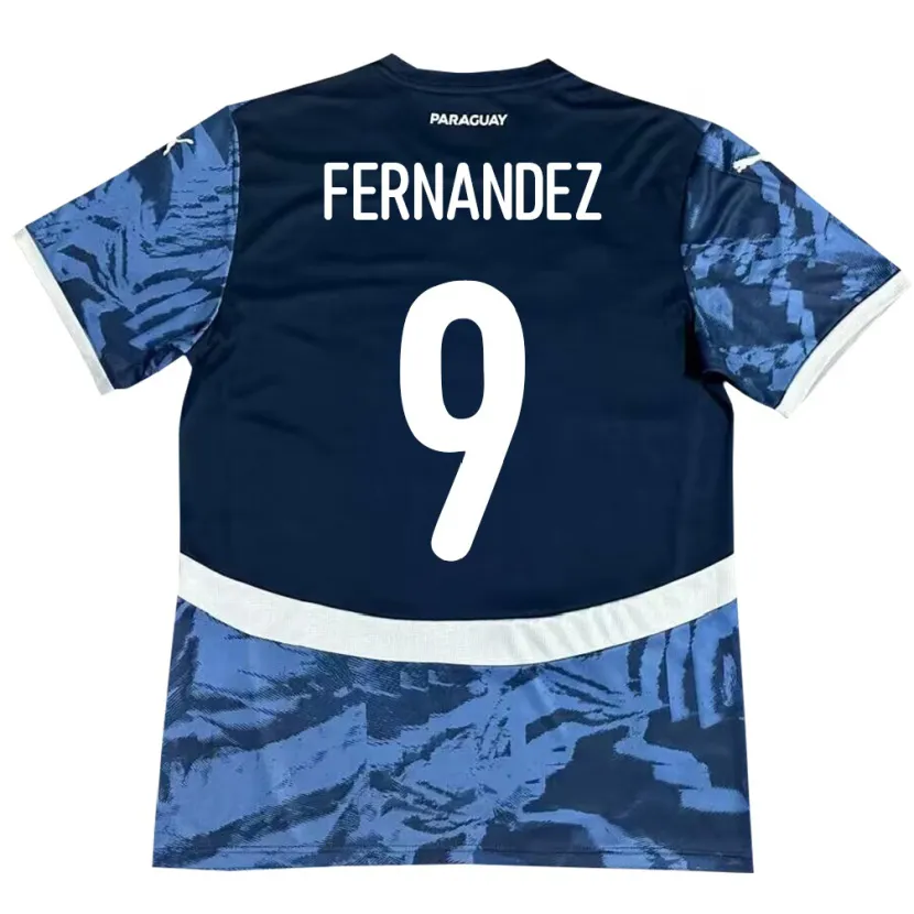 Danxen Donna Maglia Paraguay David Fernández #9 Blu Kit Gara Away 24-26 Maglietta