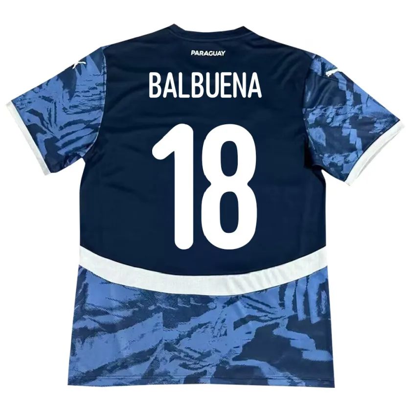 Danxen Donna Maglia Paraguay Axel Balbuena #18 Blu Kit Gara Away 24-26 Maglietta