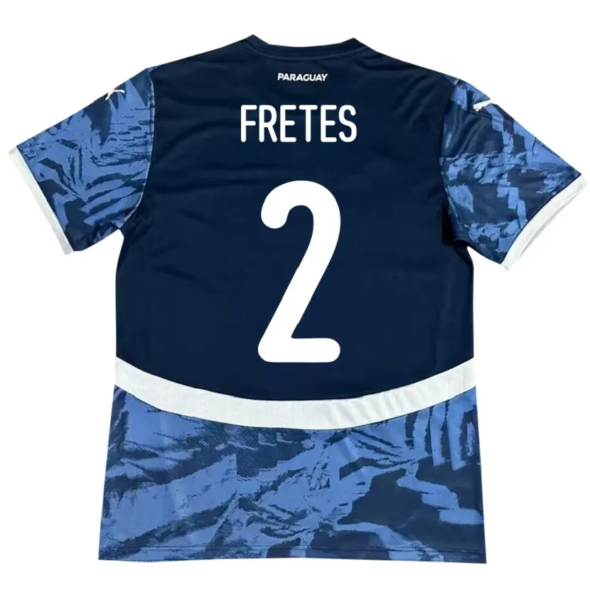 Danxen Donna Maglia Paraguay Limpia Fretes #2 Blu Kit Gara Away 24-26 Maglietta