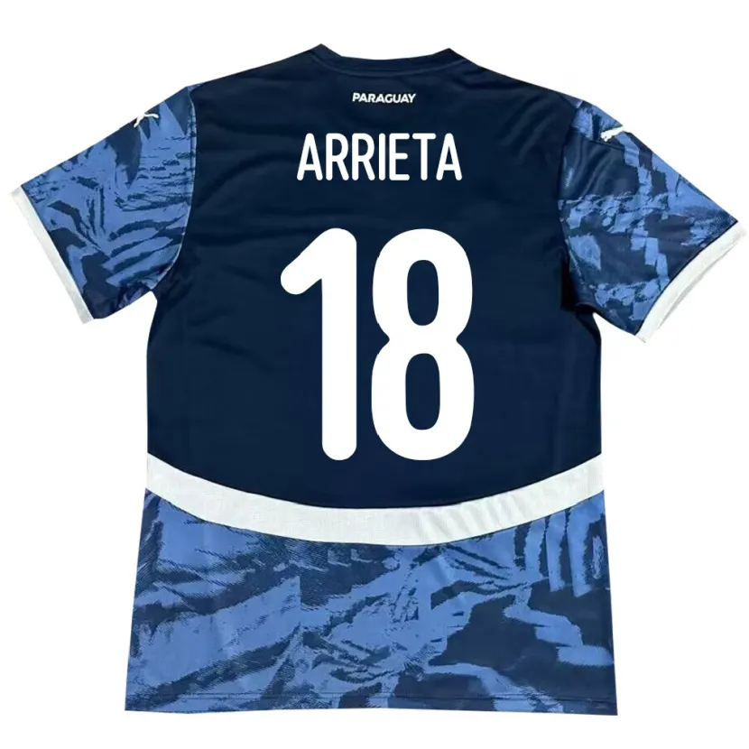 Danxen Donna Maglia Paraguay Camila Arrieta #18 Blu Kit Gara Away 24-26 Maglietta