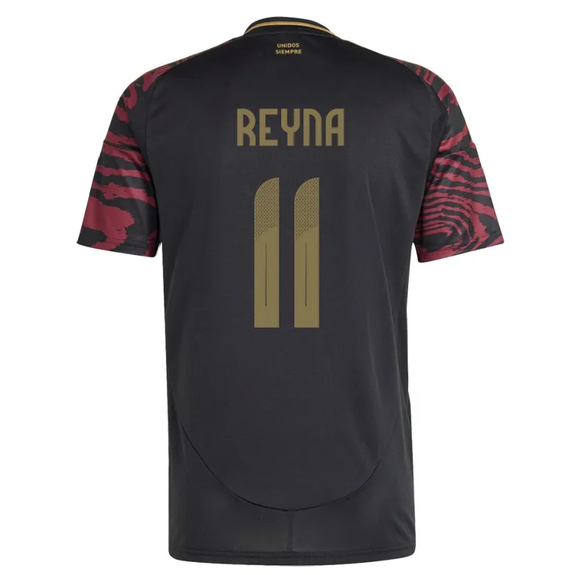 Danxen Donna Maglia Perù Bryan Reyna #11 Nero Kit Gara Away 24-26 Maglietta