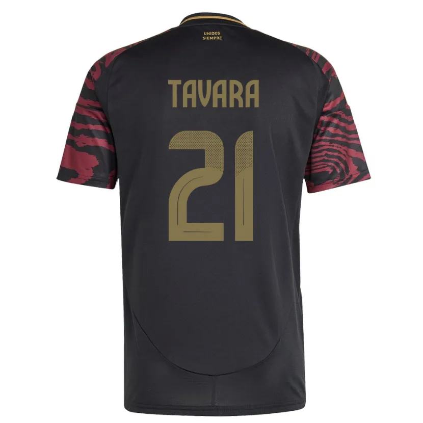 Danxen Donna Maglia Perù Martín Távara #21 Nero Kit Gara Away 24-26 Maglietta